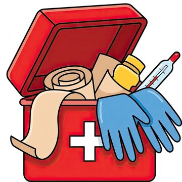 First aid kit isolated on white background
