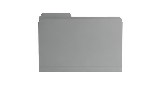 Grey office paper file folder icon isolated on transparent background
