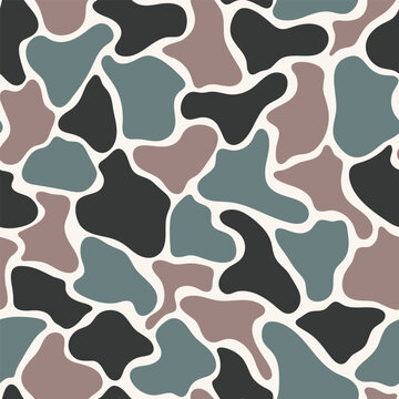 Slate Blue and Mauve Old School Duck Camo Seamless Pattern Vector Texture for Lifestyle Apparel and Gear