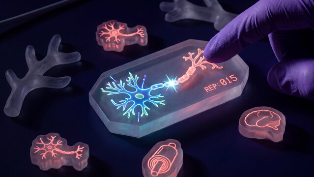 Neuro-performance and cognitive function concept, scientist analyzing neural pathways for athletic reaction, brain activity monitoring, neurological sports science, mental performance, biofeedback