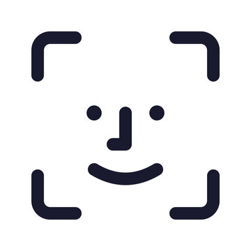 Face ID biometric scan security bold simple vector icon
