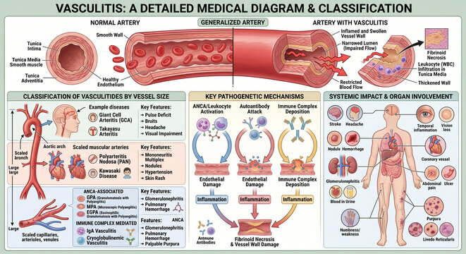 Classification of Vasculitis by Vessel Diameter