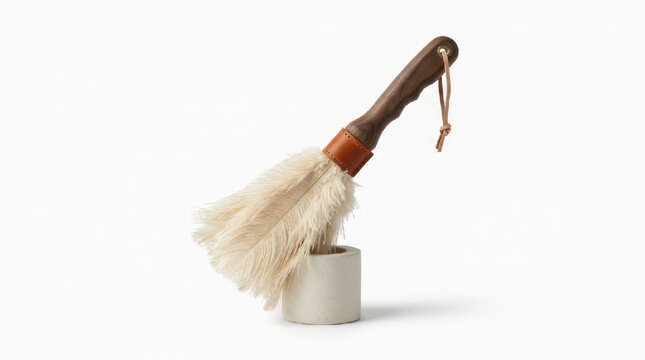Vintage Feather Duster Resting on a Can.