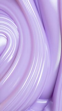 Glossy waves in pastel purple color move and fold over each other in a creative way, showing texture and flow in a captivating manner.