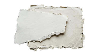 Fototapeta premium Two overlapping torn white paper sheets