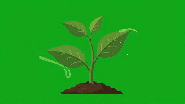 Animated Growing Leaf Green Screen Fresh Start Motion
