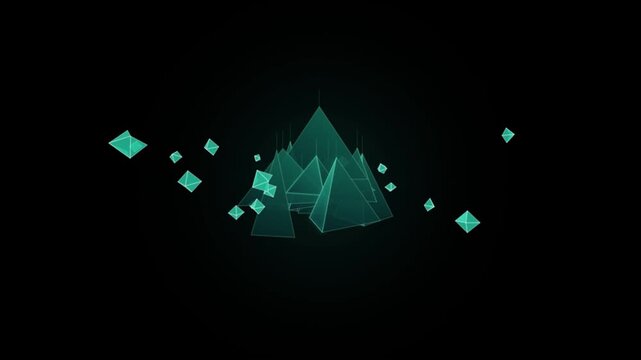Neon Glowing 3D Abstract Geometric Shapes Spectrum Particles VJ Loop Motion Background Pack 4K
