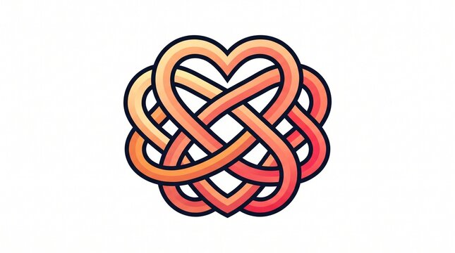 heart love knot interlocking symbol romance valentines wedding engagement anniversary abstract graphic shape icon logo branding celticknot infinity on transparent background