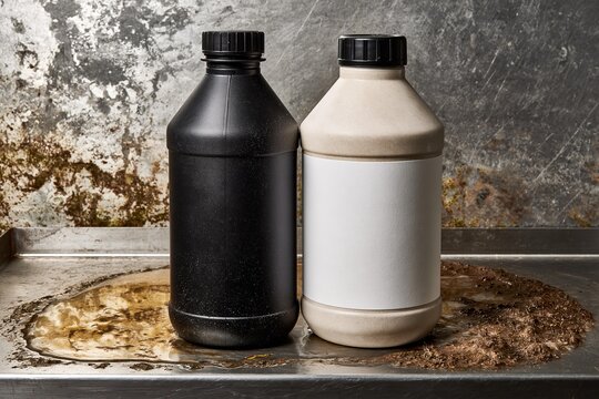 Product shot of a nutrient bottle blank label