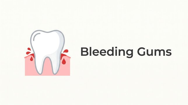 Medical vector illustration of bleeding gums representing periodontal disease and gingivitis for dental health and hygiene education