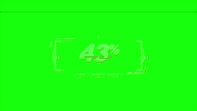 Futuristic battery charging status interface on green screen