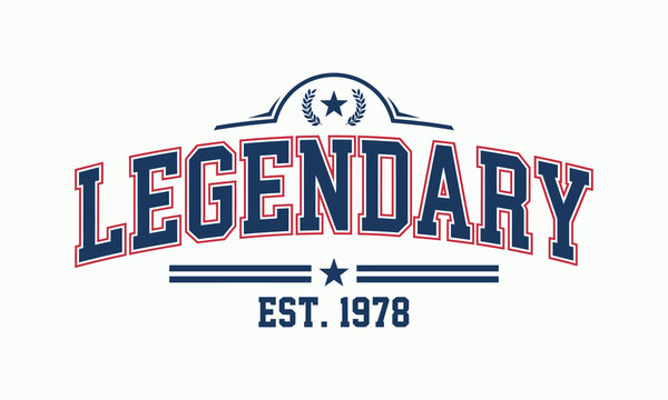 T- shirt typography editable new design vector 2026 Vintage legendary establishment text logo with star and laurel decoration established 1978 isolated on transparent background, isolated on white bac