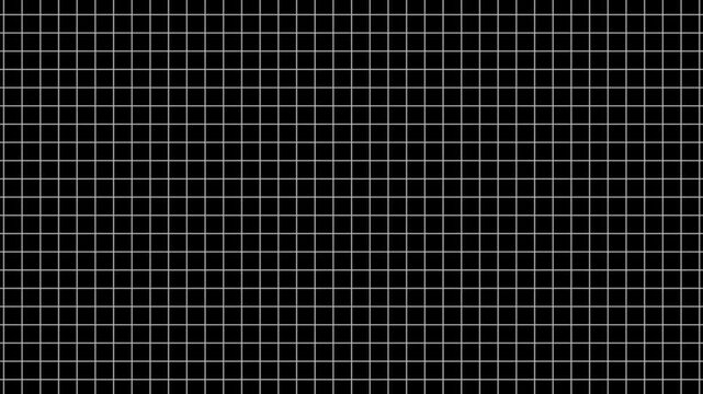 Grey grid line animation with lines forming a grid from multiple directions and dot pattern on white background. 4K animated minimalist grid for background, presentation, 4k video