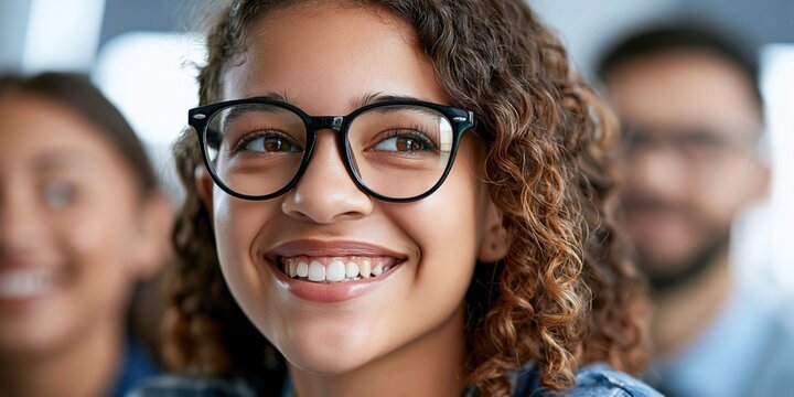 Confident leader inspiring teamwork and success