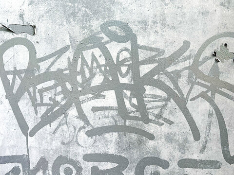 Gray Graffiti on Concrete Wall