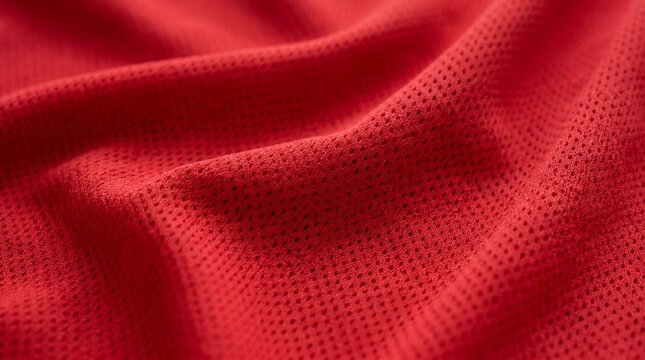 Red football, basketball, volleyball, hockey, rugby, lacrosse and handball jersey clothing fabric texture sports wear background