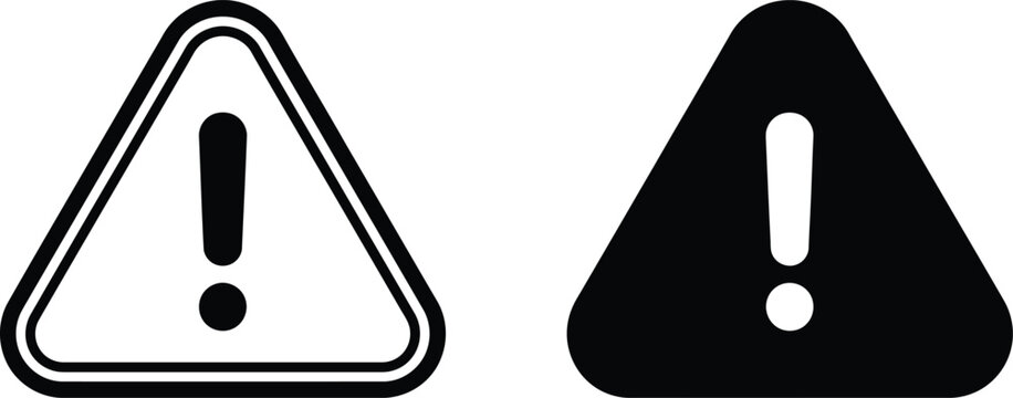 Warning triangle sign with exclamation mark hazard and caution symbols