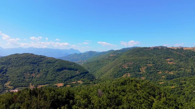 Aerial View of Lush Green Mountain Slopes and Valley From Ivan Sedlo Pass Bosnia