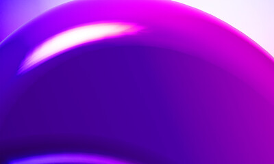 Abstract 3d render of a glossy purple sphere with smooth curves and vibrant lighting effects