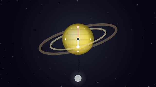 Vintage Astronomical Pendulum Clock Mechanism on Canvas Background 4K 60fps Motion Graphic