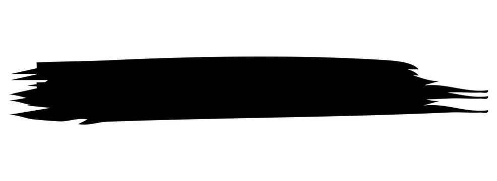 Black Paint Brush Stroke Horizontal Underline Text Highlight Banner Vector Isolated
