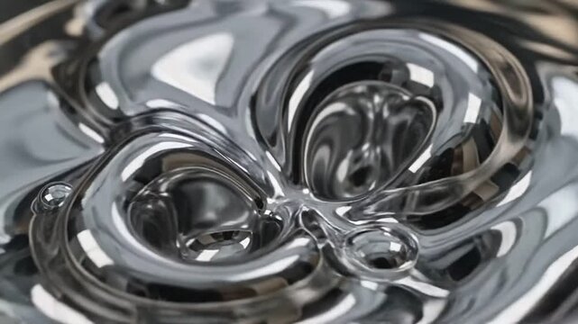 Liquid Silver Chrome Metallic Waves Undulating 3D Motion Background Loop