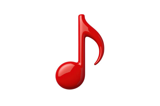 Bright red music note icon