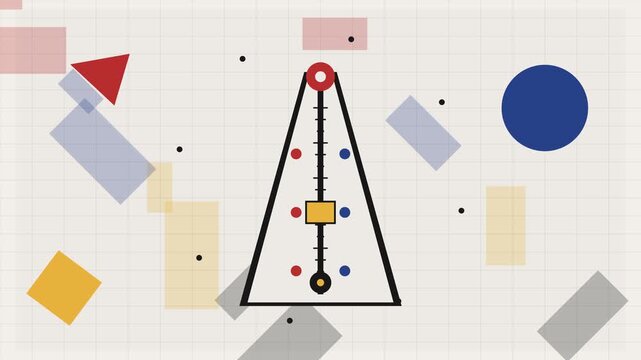 Abstract Bauhaus Geometric Metronome 10 Seconds Loop Animation in 4K 60fps Rhythmic Graphics