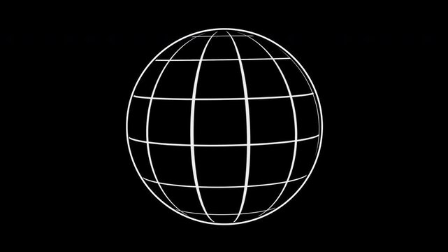 Worldwide Globe Rotation. Black Background. Concept Animation.