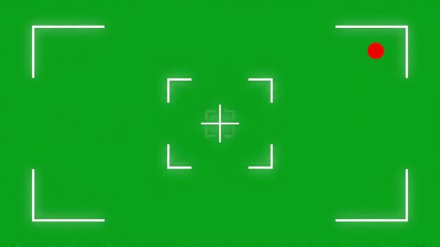 Minimalist Camera Viewfinder Recording Animation Loop on Green Screen Chroma Key Background
