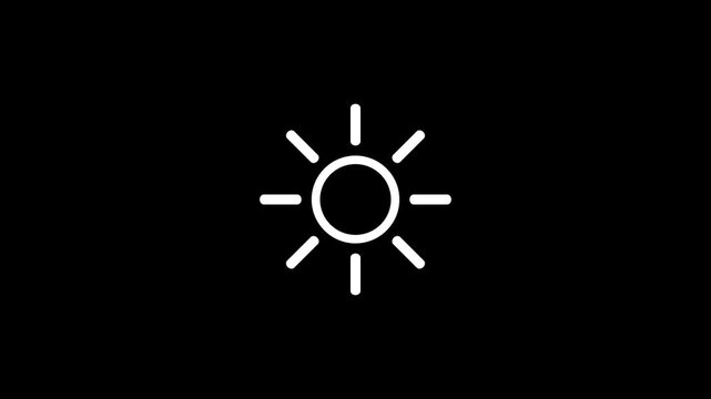 Simple rotating sun icon loop animation on dark background