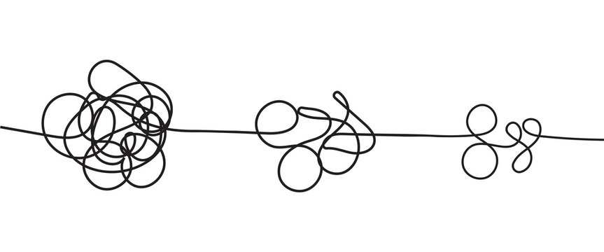 Hand drawn black scribble line divider with tangled loops and abstract curls for creative borders and decorative layouts. Perfect for invitations, stationery, branding, posters, and modern designs.