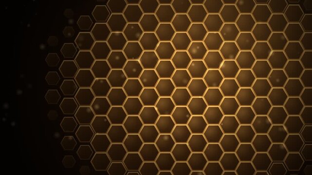Honeycomb Comb Drawing Itself Outward In Warm Wax Build Animation