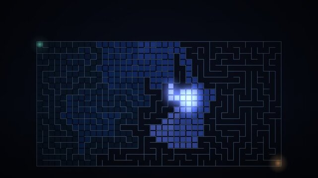 Maze Breadth First Search Pathfinding Algorithm Solve Animation