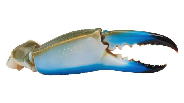 Blue crab pincer claw isolated on white background.