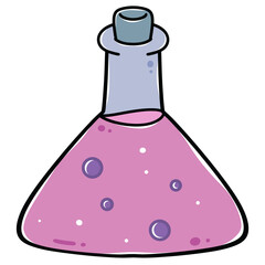 Obraz premium Pink Potion Bottle Illustration
