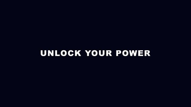 Unlock your power motivational text animation with glowing circular 4k inspiration