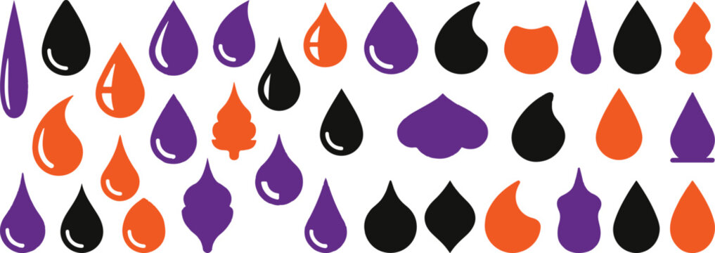 Purple and orange drop on white background