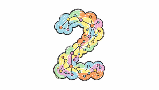 Decorative Floral Number Two Illustration.