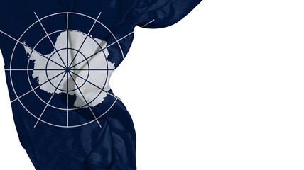 Antarctica flag design with white map and geographic grid on dark blue background for expedition and scientific use. © DILSHAD