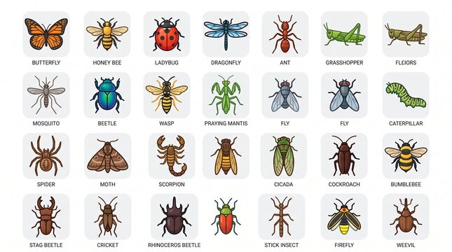set of vector icons of plants