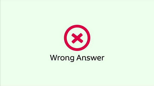 Wrong answer sign background animation.