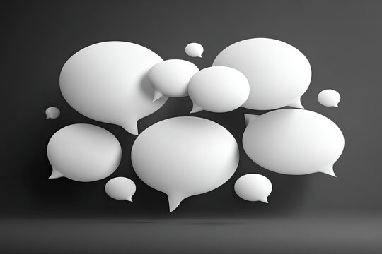  blank empty  speech bubbles. Chat, inbox, dialog, message, question, communication, talk, speak, sticker, balloon, thinking 