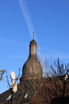 Blick in die Altstadt von Zons am Rhein	