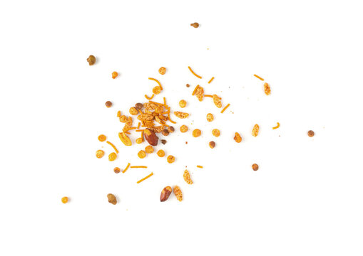 Navrattan namkeen mixture. Indian nimko snack, spicy and sweet farsaan
