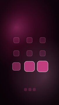 Grid of squares pulsing in sequence, magenta dark vertical 9:16 seamless loop HD motion background