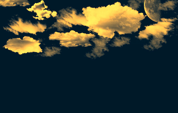 clouds in the sky with moonlight background