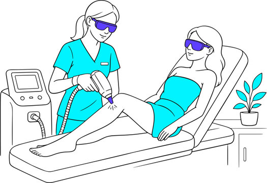 Laser Hair Removal Treatment Illustration