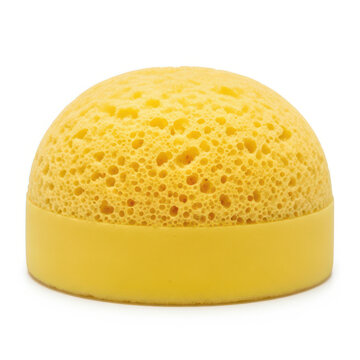 Bright yellow sponge with textured surface