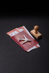 Brunei passport for travelling, flying and doing business. Brunei document, id © chernikovatv